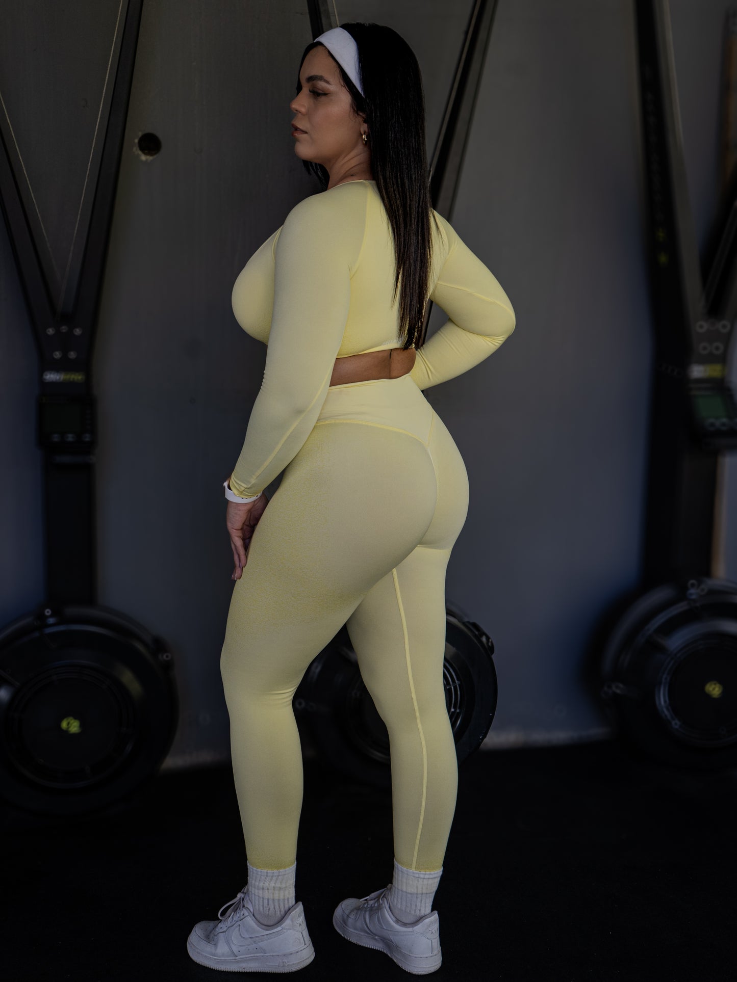 Yellow Hibiscus Twist Front Long Sleeve