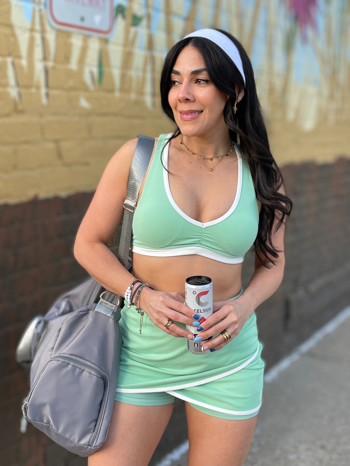 Taffy Green Mini Skort Set