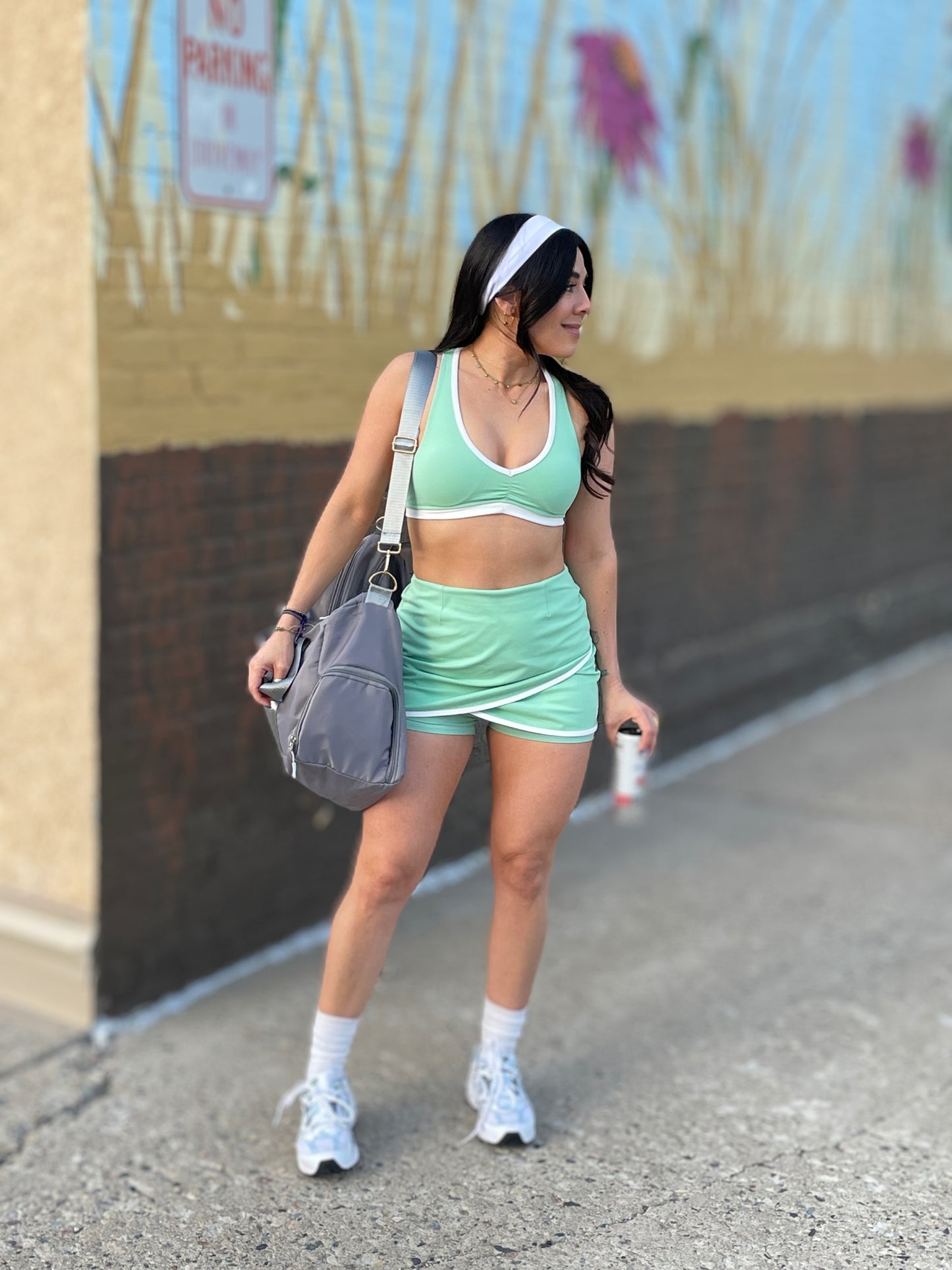 Taffy Green Mini Skort Set