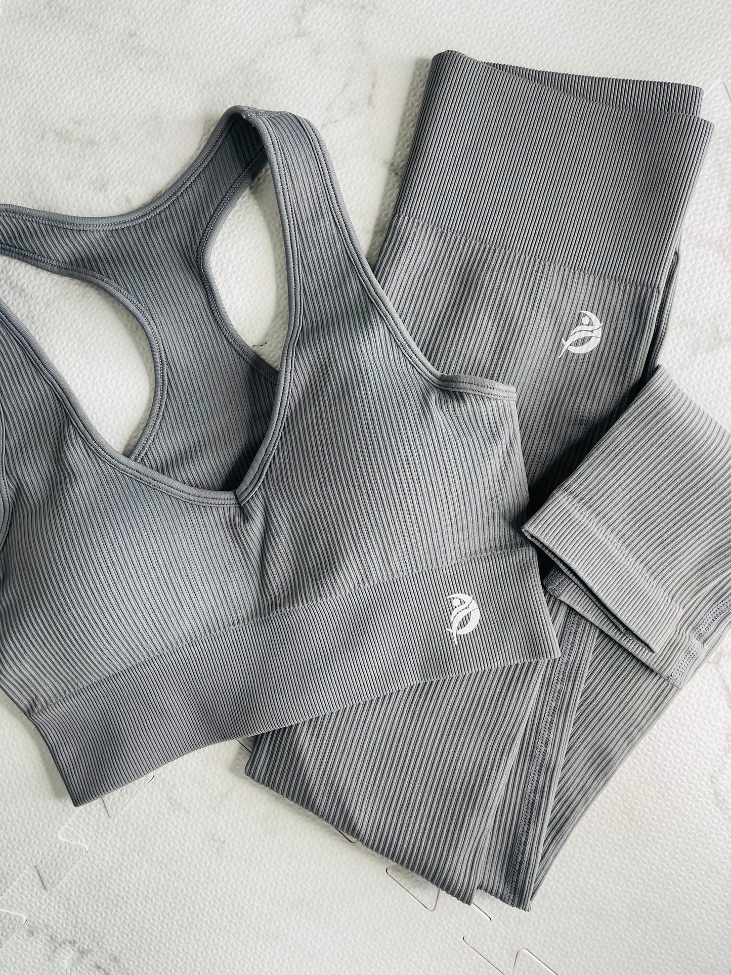 Charcoal Gray V Neck Sport Bra